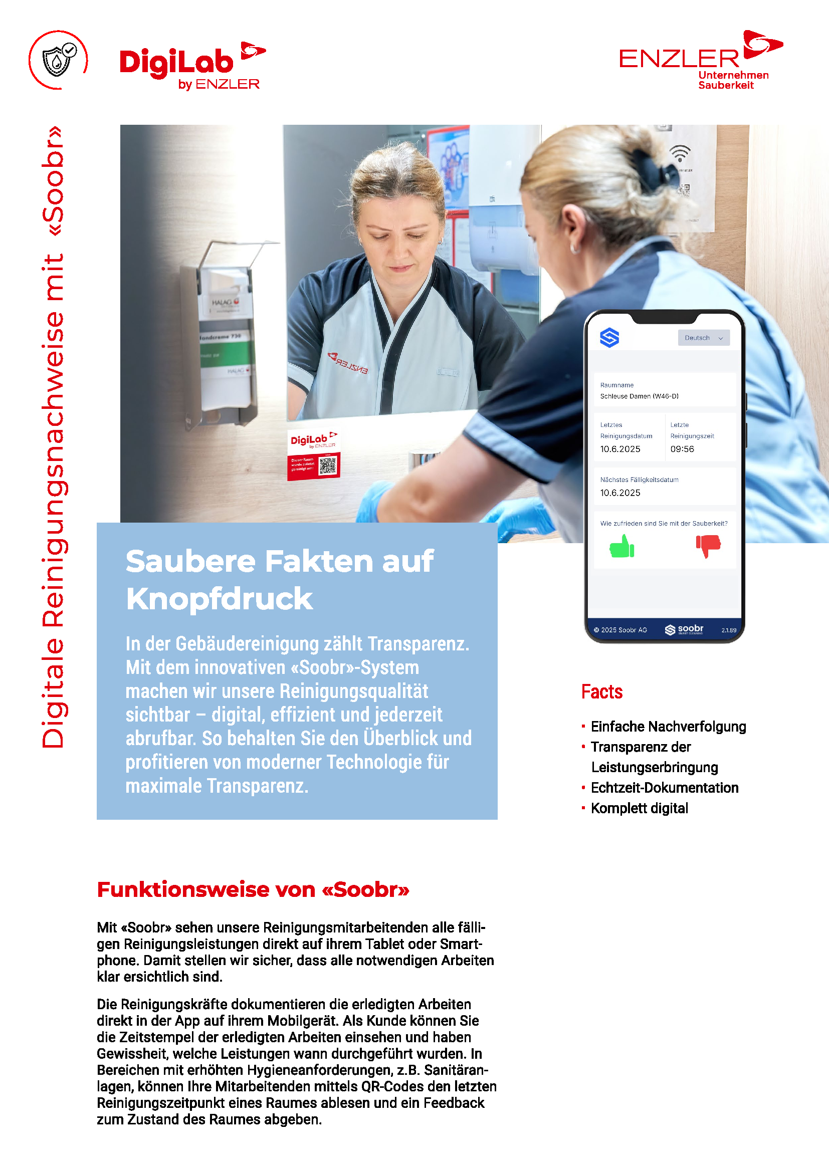 Enzler Reinigung Factsheet Digitale Reinigungsnachweise 1