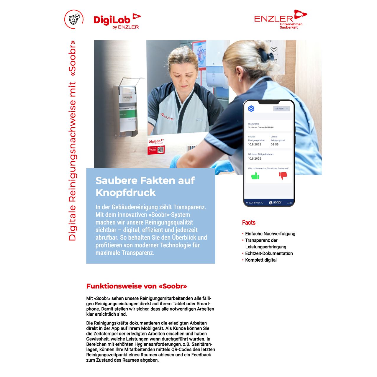 Enzler Reinigung Factsheet Digitale Reinigungsnachweise 1 Enzler Reinigung Factsheet Digitale Reinigungsnachweise 1