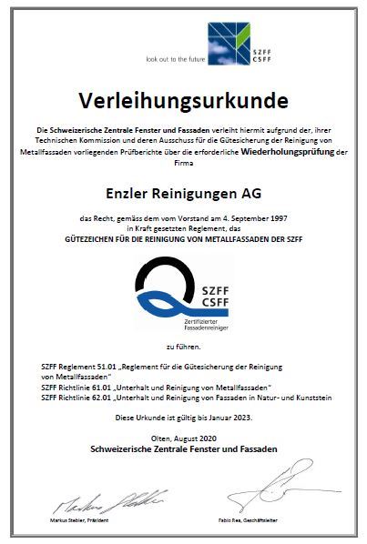SZFF Zertifikat